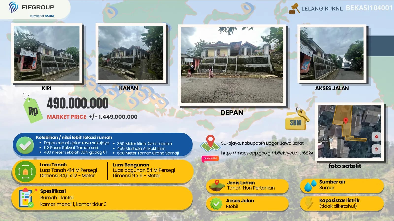 Rumah Lelang di Bogor, Jawa Barat